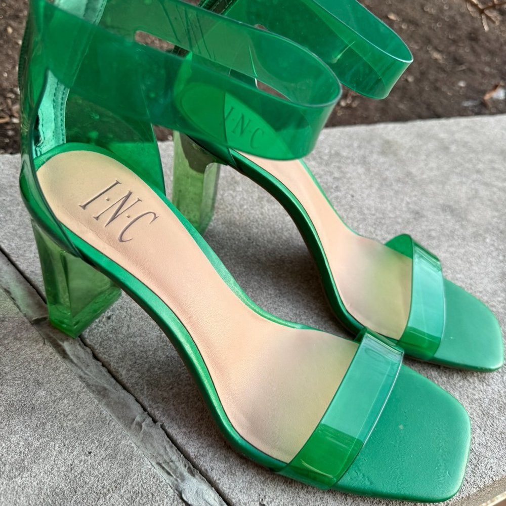 INC INTERNATIONAL CONCEPTS Makenna Vinyl Dress Sandals Green - 8.5